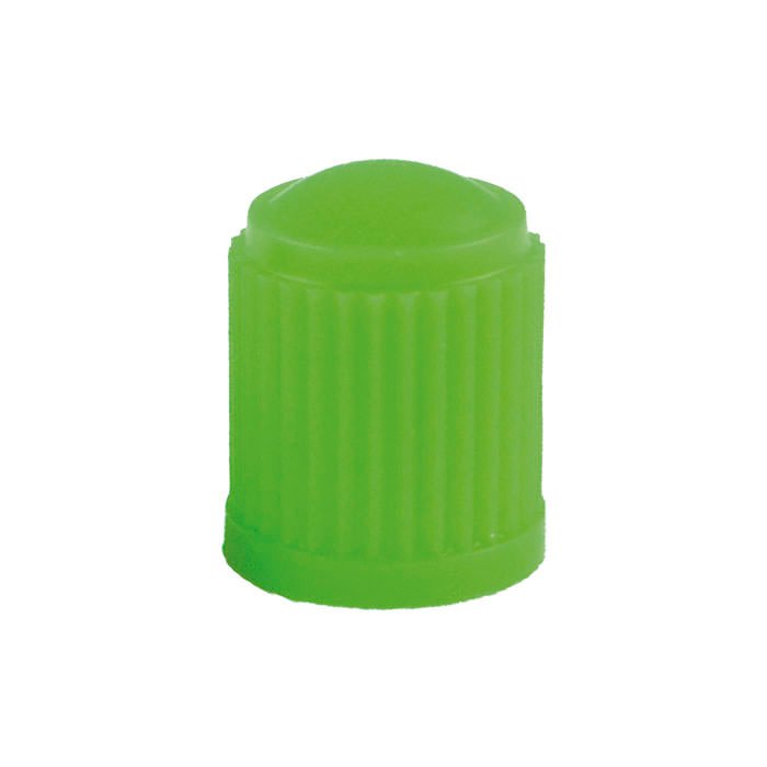 CONJUNTO DE 4 TAMPAS DE PLÁSTICO VERDES PARA VÁLVULAS DE PNEUS
