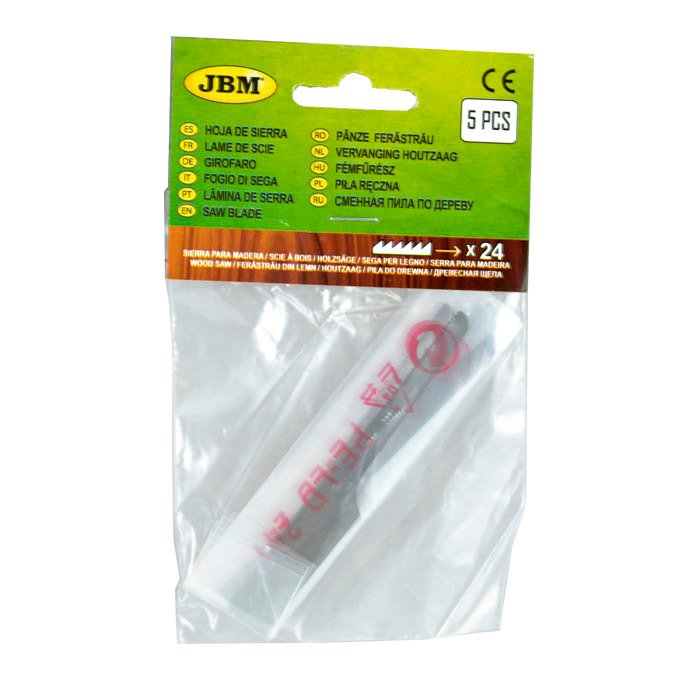 CONJUNTO DE 5 LÂMINAS DE SERRA COM 24 DENTES PARA MADEIRA