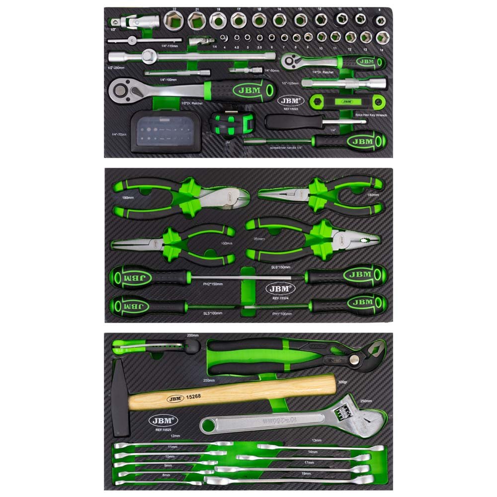 CONJUNTO DE 3 MÓDULOS DE CARBONO EVA PARA FERRAMENTAS - PARA 53672