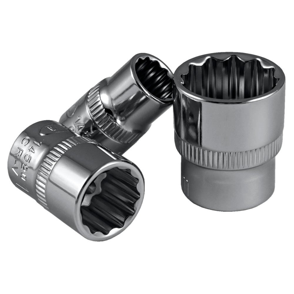 CHAVE 12 FACES 3/8" , 13MM, CROMADA