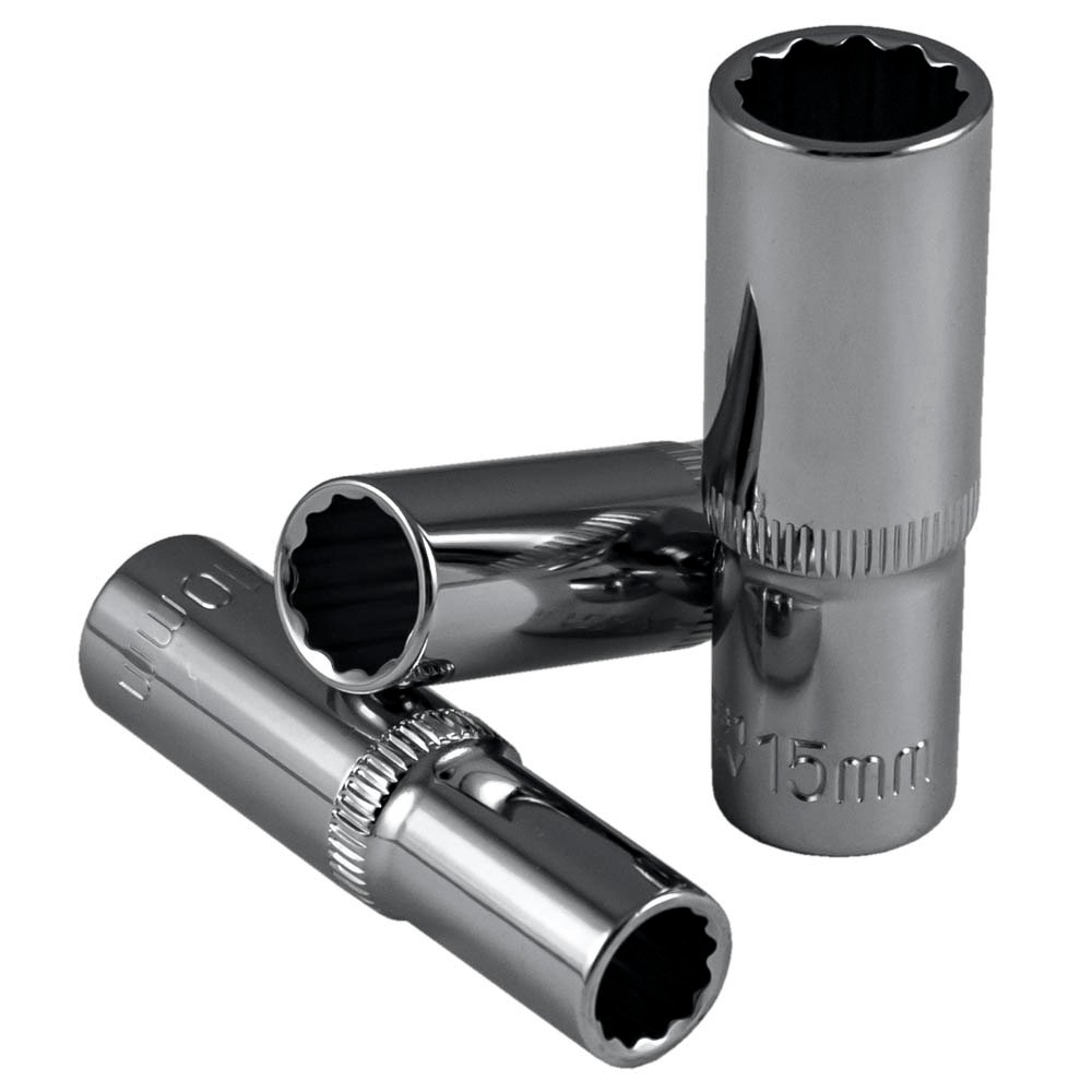 CHAVE 12 FACES 3/8" 65MM LARGA, 13MM, CROMADA