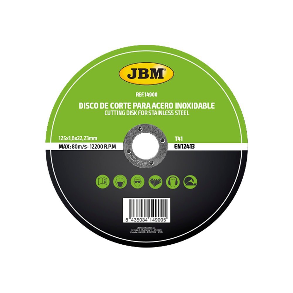 T41 DISCO DE CORTE EM AÇO INOX, 125 X 1.6MM