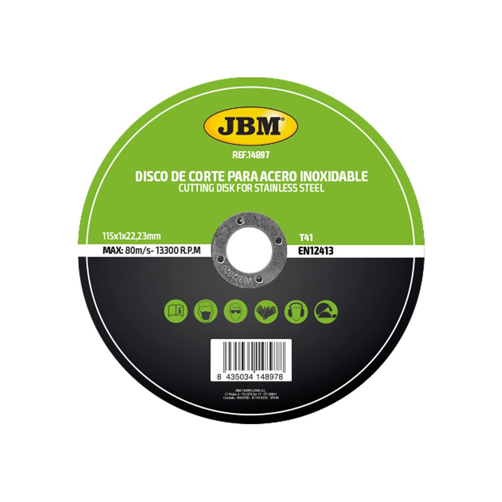 T41 DISCO DE CORTE EM AÇO INOX, 115 X 1 MM